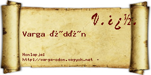 Varga Ödön névjegykártya